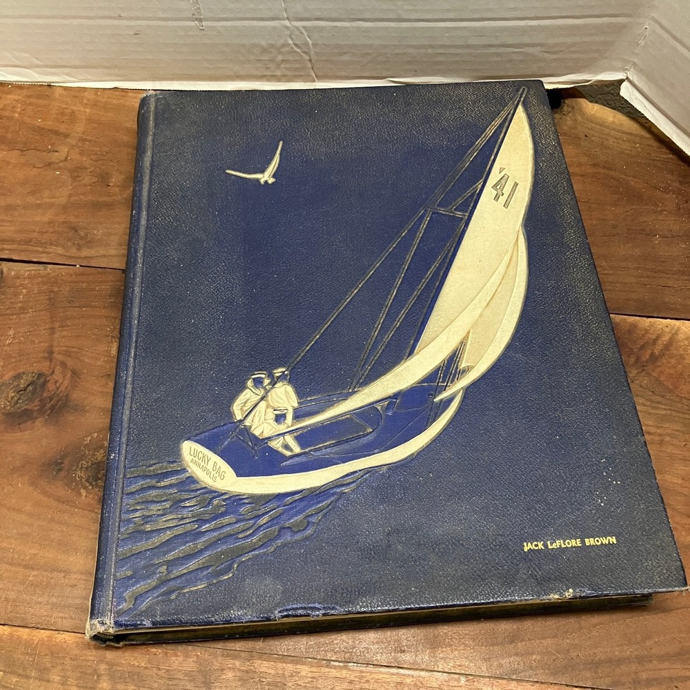 Lucky Bag US Naval Academy 1941 Yearbook Annual Illustrated Vintage Hardcover